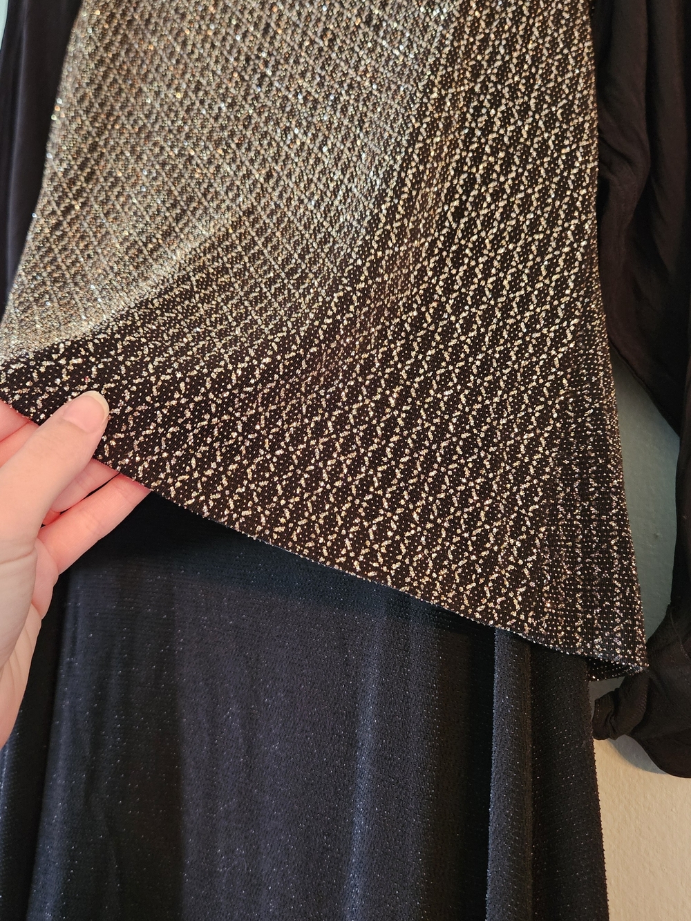 Alex Evenings Black And Gold Maxi Dress